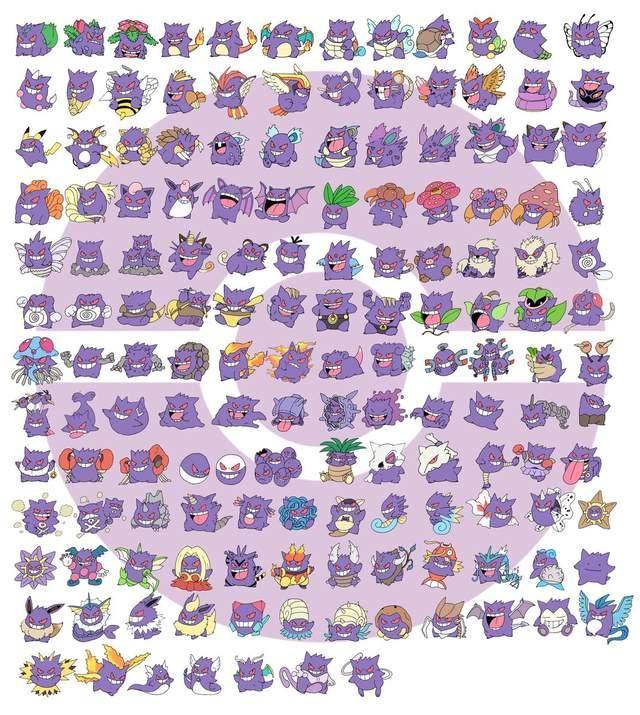 特推插画 让《精灵宝可梦》耿鬼变成151种宝可梦?