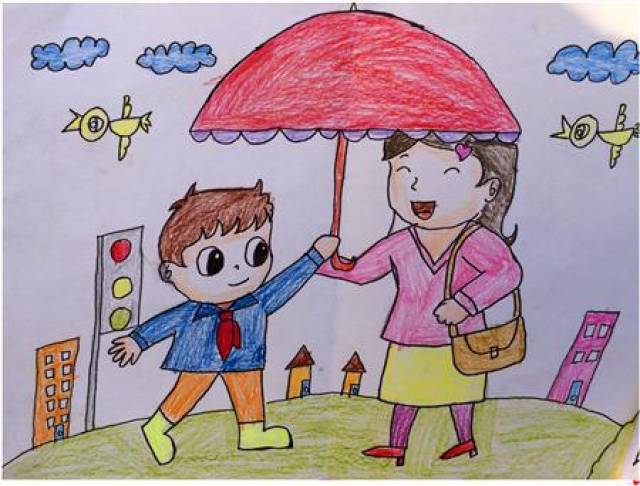 幼儿园感恩节儿童画作品:一笔一画涂出感恩,让节日充满温馨暖意