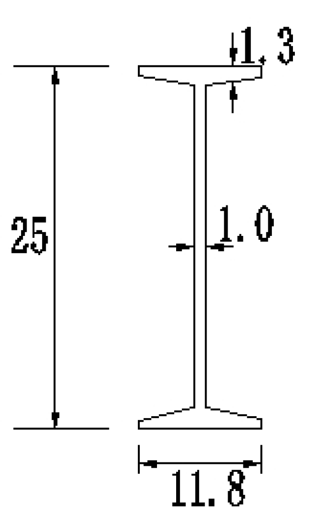 分配梁i25b工字钢断面图
