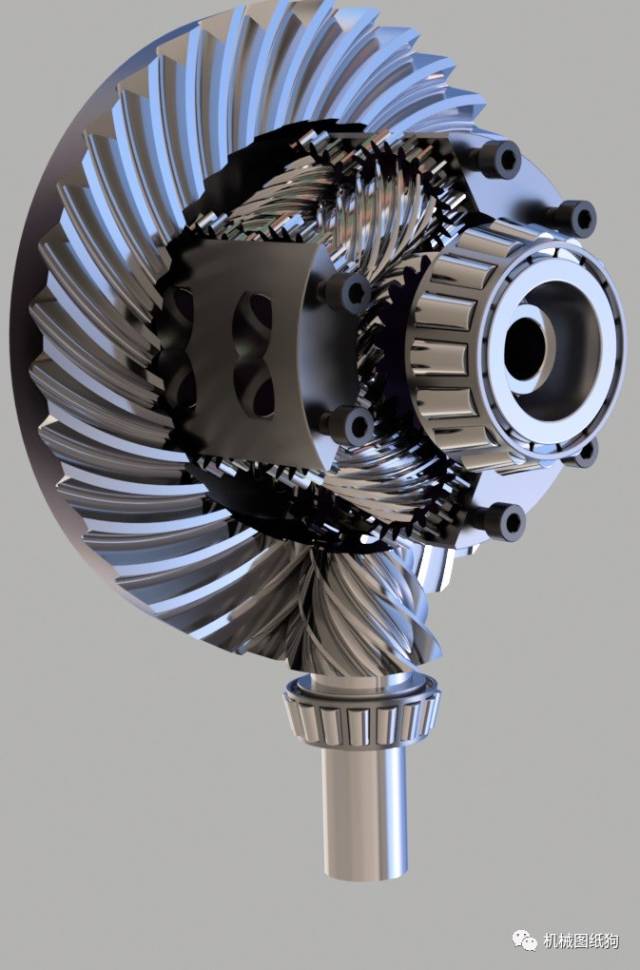 【差减变速器】Torsen托森差速器模型3D图纸 STEP格式