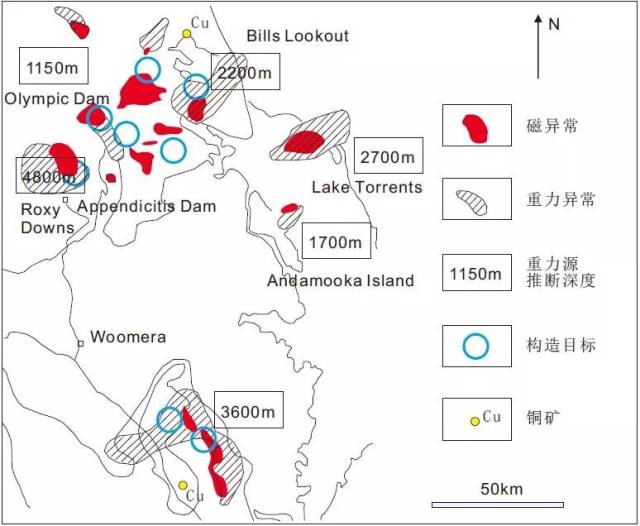 物探异常区及构造目标分布图(根据文献4绘制) 04 发现过程 olympic