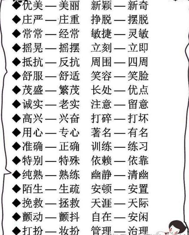 小学1000个近义词+反义词!替孩子打印贴墙