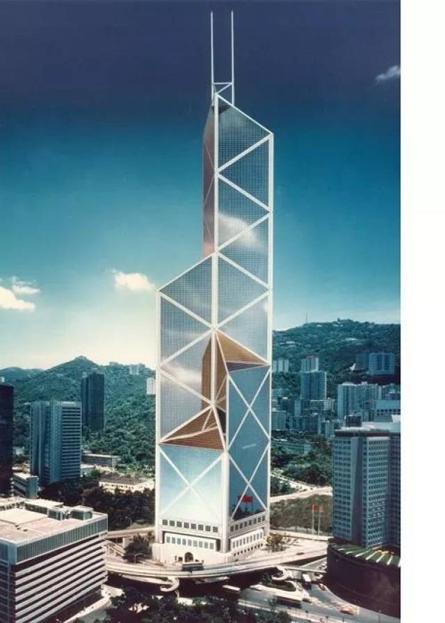 香港中国银行大厦,由贝聿铭设计