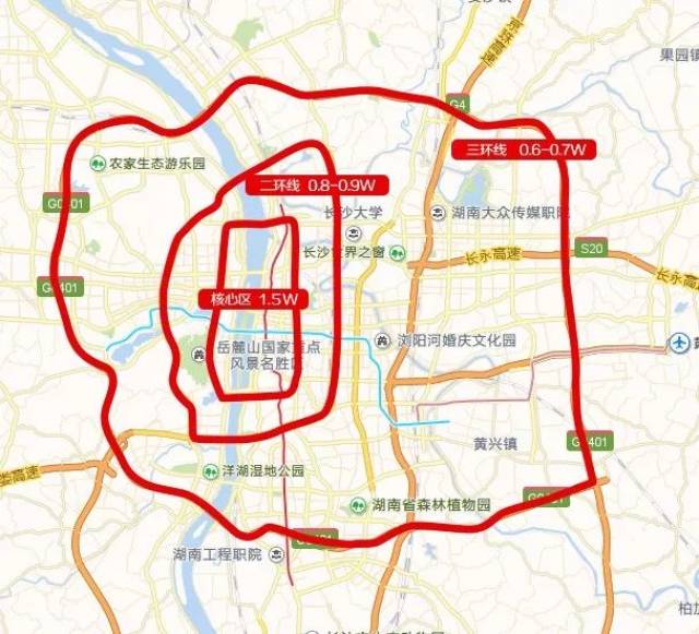 长沙房价地图示意