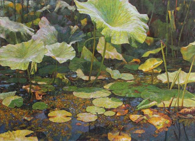 《荷花》崔成植 人民艺术家 73x100cm 32000元