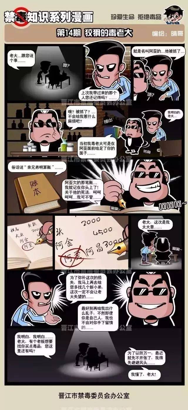 禁毒宣传漫画通过活泼可爱的漫画人物,生动活泼的故事情节,浅显易懂