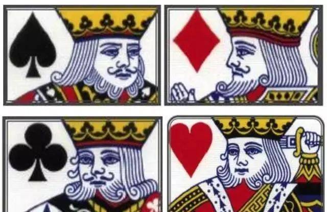 扑克牌里,红心老k是唯一没有胡须的老k. ▼