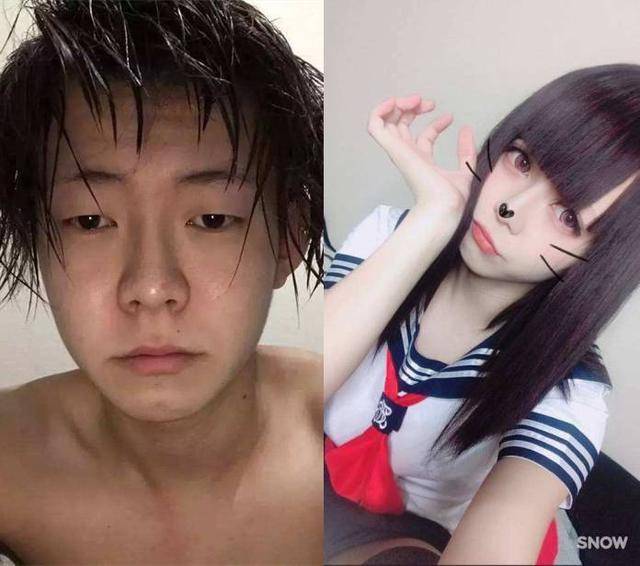 当日本男人化了妆,结果真心没想到
