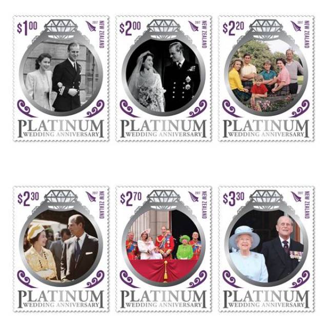 为庆祝英女王结婚70周年纪念日,新西兰邮局将发行纪念币和邮票啦!