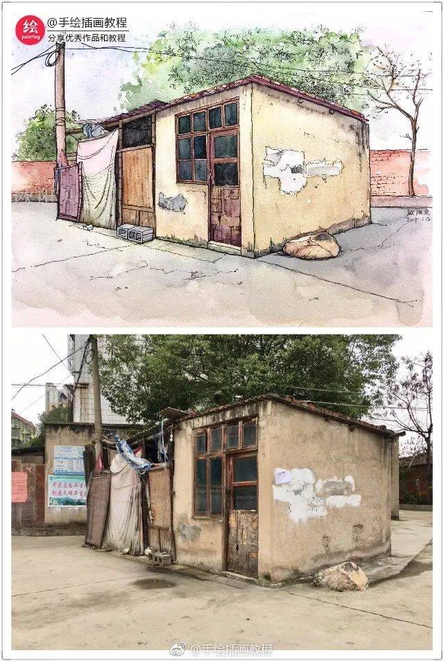 把生活变成一幅画.欧阳贝||钢笔淡彩
