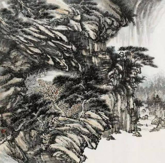 刘长安山水画作品赏析:山势峭拔,意境高远