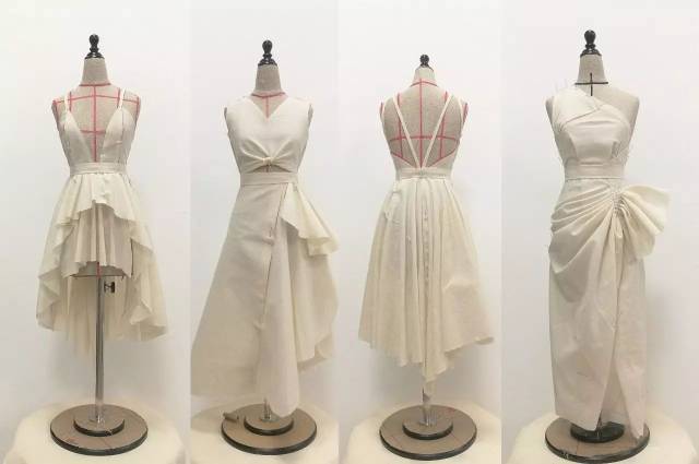 for attention draping cutting work presetation 学员立裁作品展示