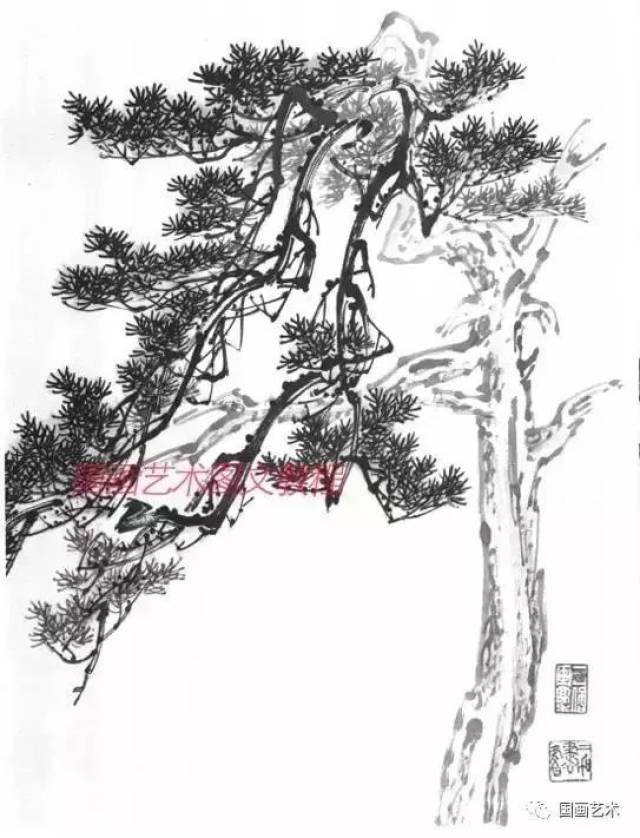 山水画基础技法,山水基础教程,图文详解各种树的画法