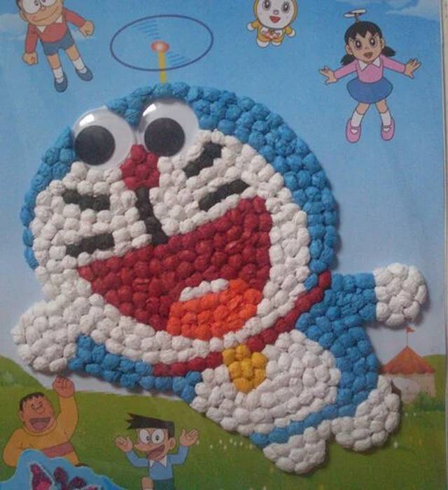 幼儿园揉纸画,搓纸画大全!