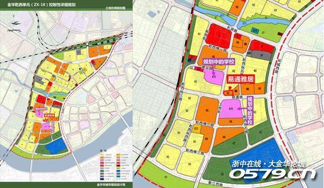 16年,金华市规划局公布了《金华市区乾西 单元(zx-18)控制性详细规划