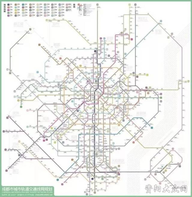 在未来成都将累计开通40条地铁,而简阳,资阳等地区将被覆盖进成都一二