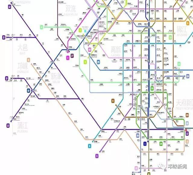 其中,地铁12号线天府新区科学城至邛崃段起于地铁18号线天府新区科学