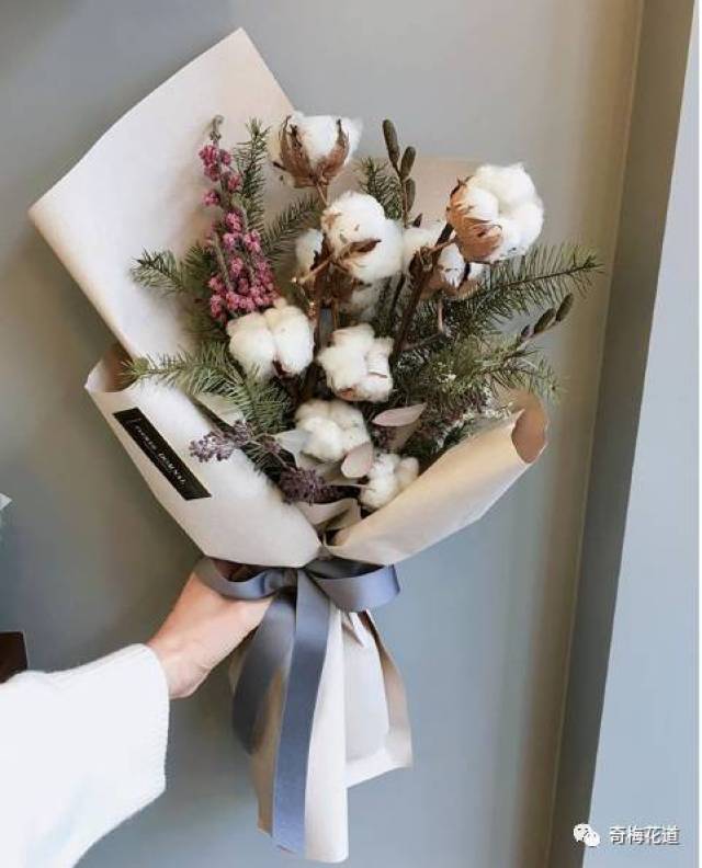 棉花做成干花可以存放很久,尤其在冬季 几株棉花妆点室内能给人带来