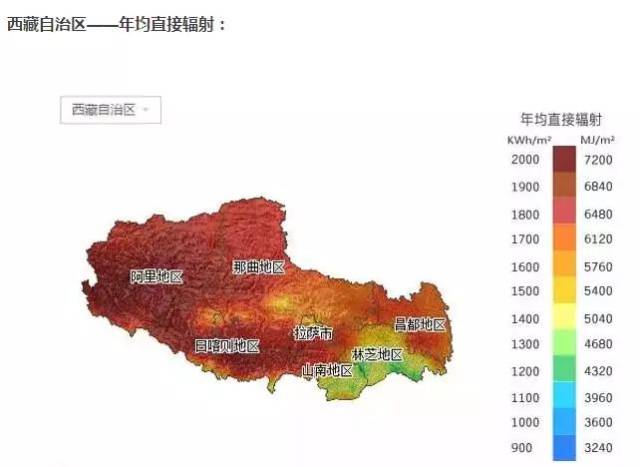 收藏|西藏所属各市太阳能资源分布地图集锦