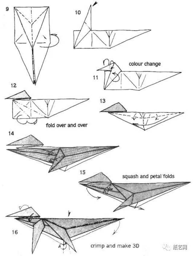 仿真折纸鳄鱼图纸教程[动物折纸图谱]