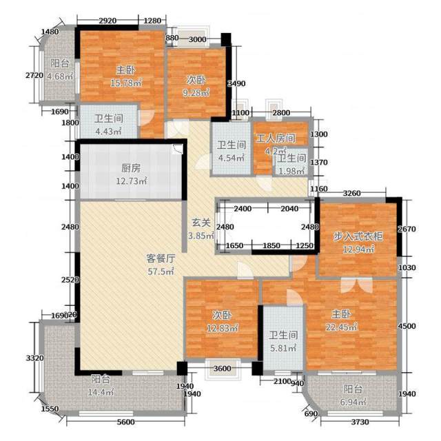 福州融信白宫250平户型图-花果山装修效果图