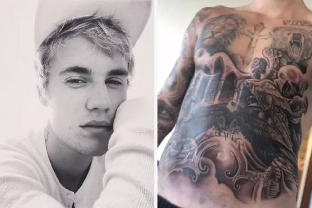 justin bieber 纹身大家都不会陌生,早前更是做一个"大纹身" 与