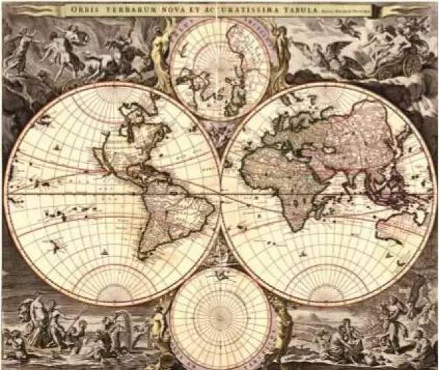 尼古拉斯·维斯切尔 《新版精确的世界地图》 1690 年 美国国会图书图片