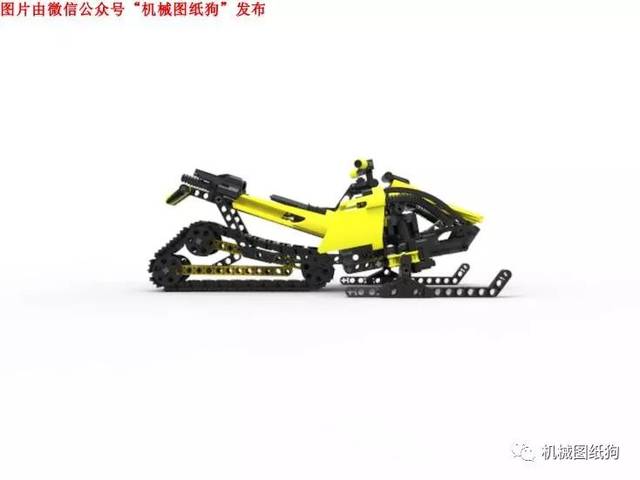 【其他车型】履带雪地摩托车拼装模型3d图纸 stp格式