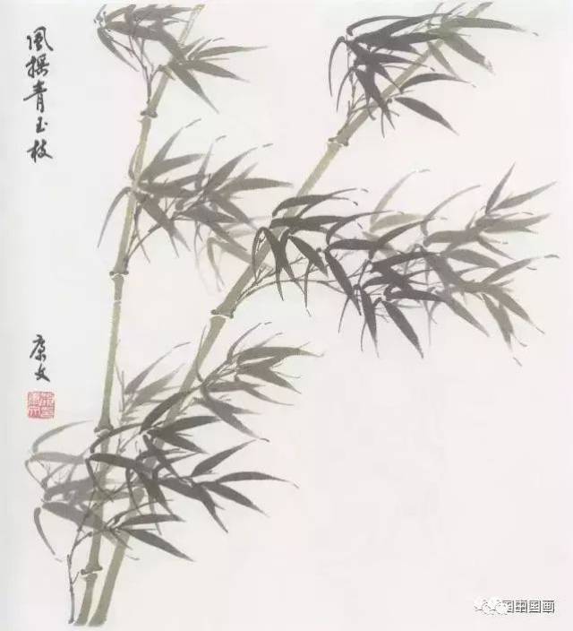 国画教学:竹子水墨写意画,写意竹子画法画法步骤图