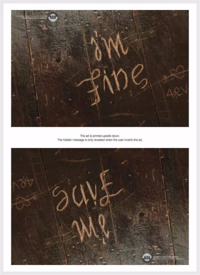 "i"m fine" 倒过来是"save me"