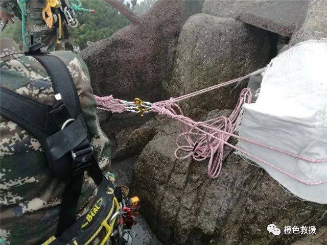 下图是黄山山岳救援队在一次游客坠崖救援行动中锚点瞪设置