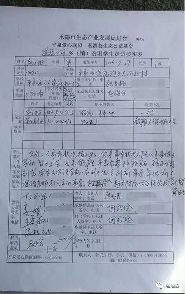 学校年级:刘家店中心小学 五年级 需助学金:600元 家庭情况:父母二人