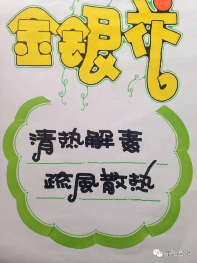 【手绘pop教程】中药馆里面的《金银花》手绘pop海报应该这样做