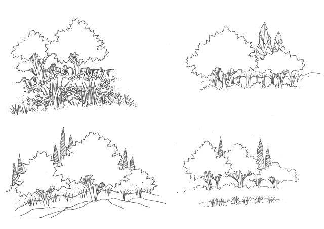 植物的刻画能够起到丰富场景,活跃空间的作用,更加明确设计意向并解决