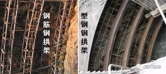 钢拱架宜选用钢筋,型钢,钢轨等制成,采用钢筋加工而成格栅的主筋直径
