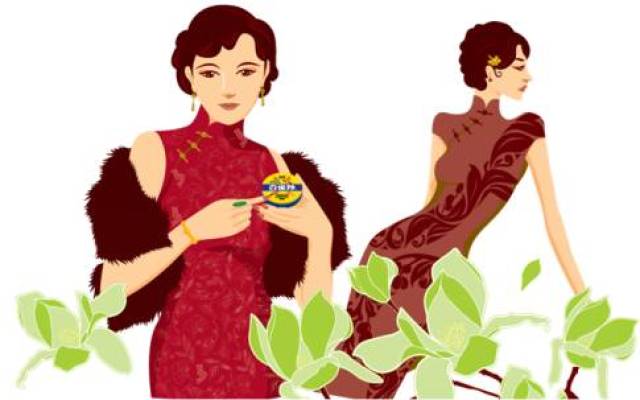 1940年包装在深蓝色扁圆铁盒里的"百雀羚"香脂