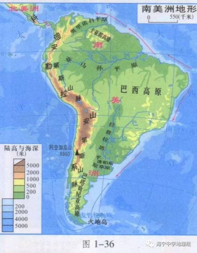 答案:南美大陆南端大陆面积狭窄;(2分)巴塔哥尼亚高原地势西高东低