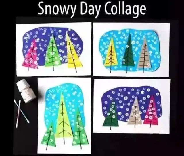 雪人雪花粘贴画