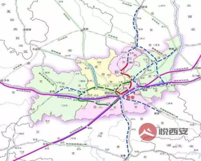 丨关中城际铁路规划示意图丨