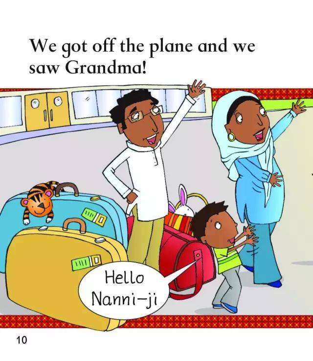 we got off the plane and we saw grandma!