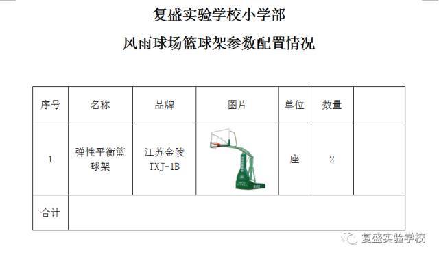 江北区复盛实验学校篮球架采购竞标邀请