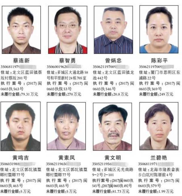 【曝光】漳州公布一批失信被执行人名单,有咱漳浦的