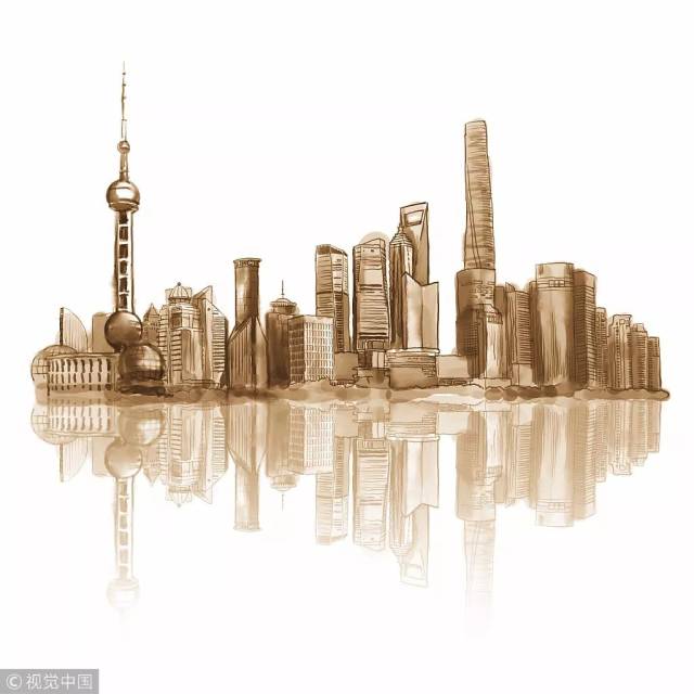 简单,中国,上海,地标,东方明珠塔,金茂大厦,反射,城市,天际线,陆家嘴