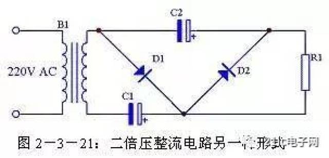 二倍压电路还可以很容易的扩展为n倍压电路,具体电路见图2-3-22.