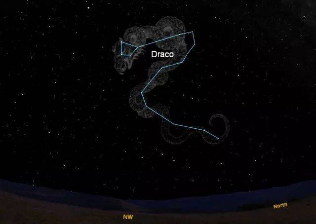 天龙星座 draco constellation 相比于独角兽星座,这条巨龙的线条