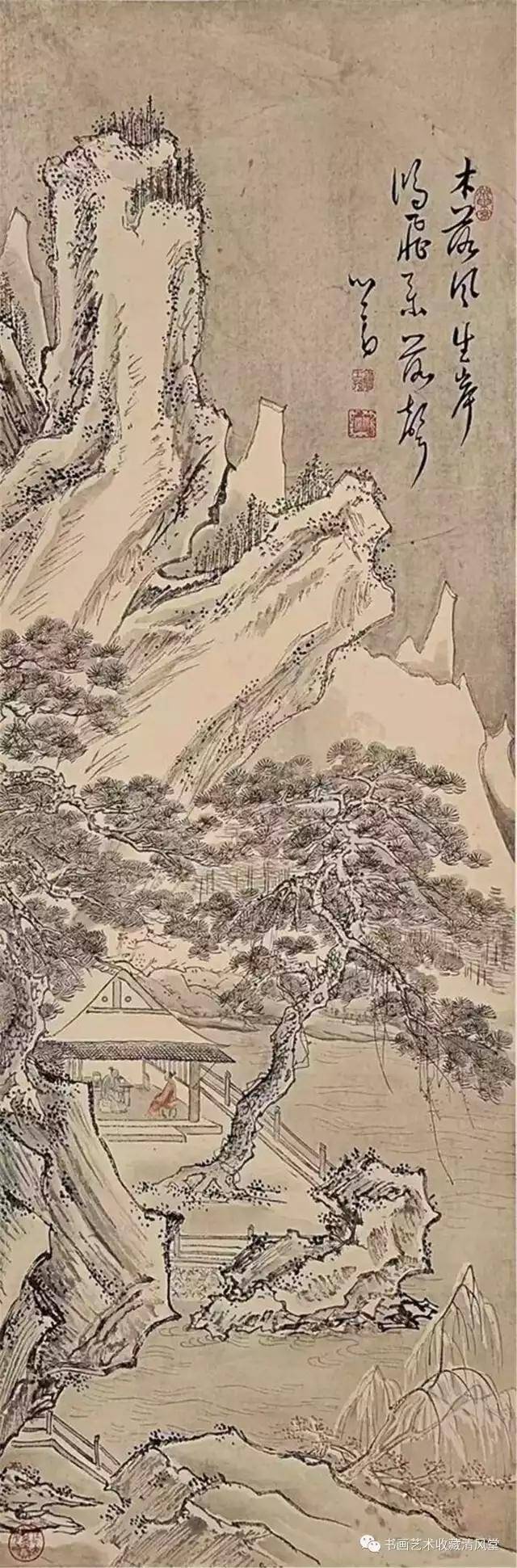 国画:溥儒 雪景山水画欣赏