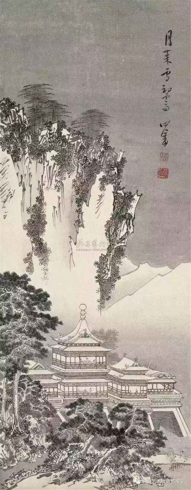 国画:溥儒 雪景山水画欣赏