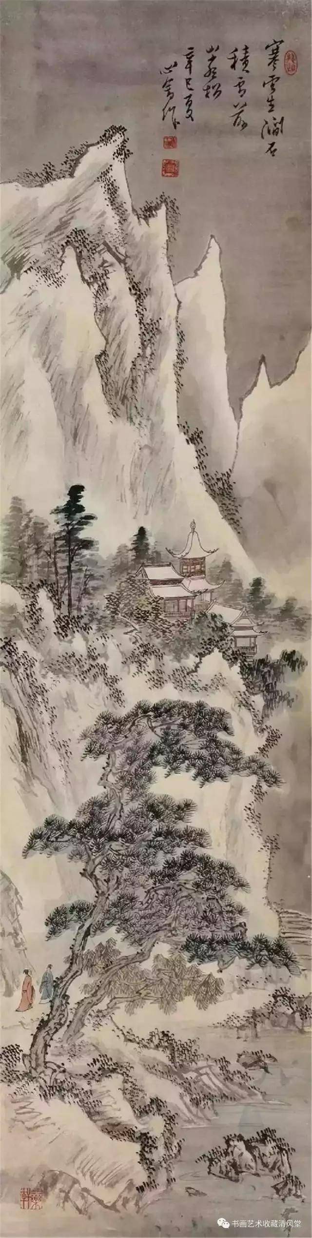 国画:溥儒 雪景山水画欣赏