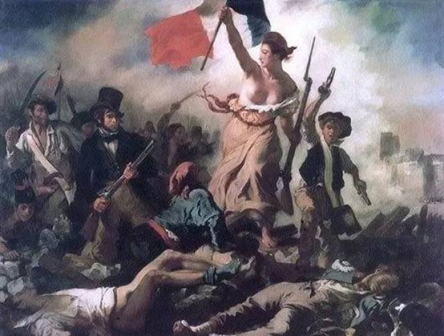 瓦为了纪念法国七月革命而创作的油画《自由引导人民》里的圣女贞德)