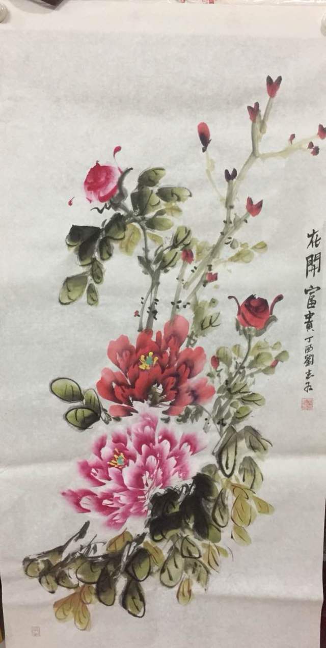 著名牡丹画家刘志红国画作品欣赏